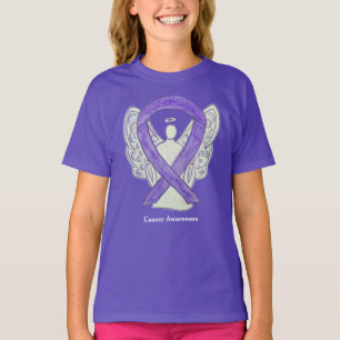 Cinta de la Cáncer de Lavanda Camisa de Arte Ángel