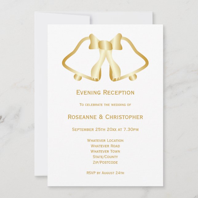Cinta de la invitación de la recepción de la boda  (Anverso)