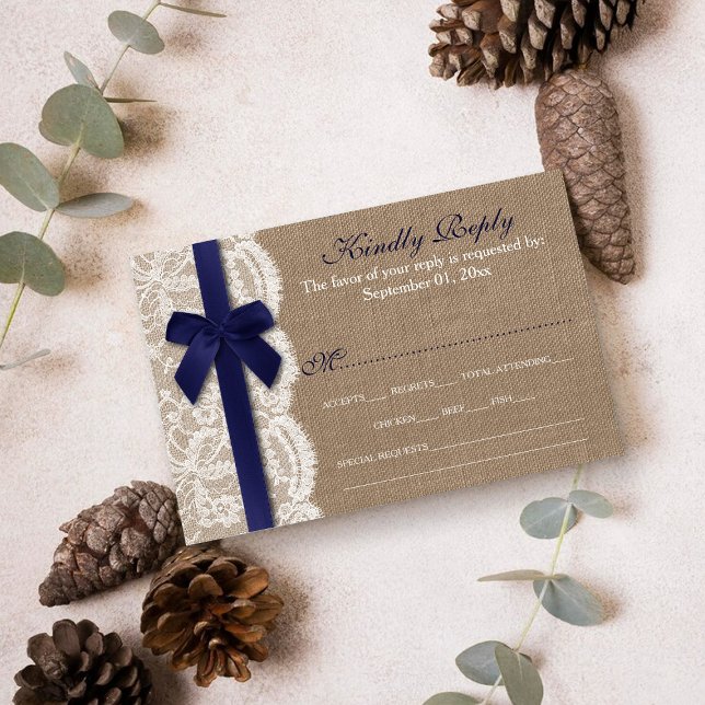 Cinta de la Marina en Burlap & Lace Wedding RSVP (Subido por el creador)