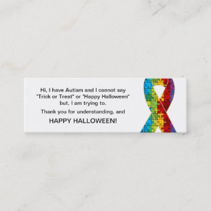 Cinta de la tarjeta para el autismo de Halloween 2