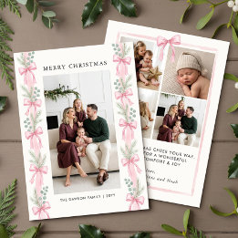 Cinta de lazo de pino rosa Garland Feliz Navidad F