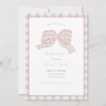 Cinta de lazo rosada corta invitación a la ducha d