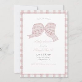 Cinta de lazo rosada corta invitación a la ducha d