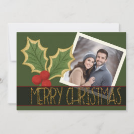 Cinta de Navidad con Bordado de Bayas de Acebo