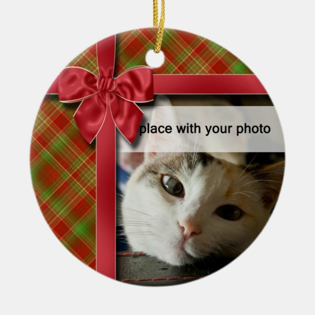 Cinta de navidades y ornamento de fotos colocadas (Frente)