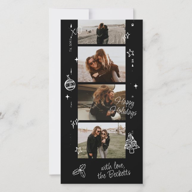 Cinta de Película Navidad Retro Doodle (Anverso)