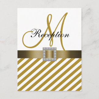 Cinta de Rayas Doradas Invitación a la Recepción d