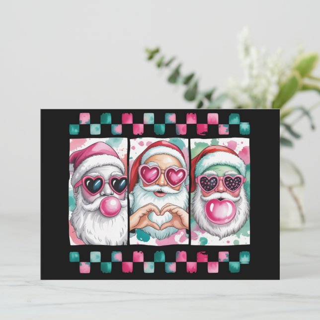 Cinta de Santa Navidad Coquette Retro Preppy  (Anverso de pie)