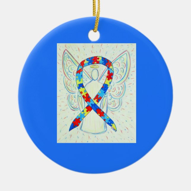 Cinta de sensibilización de rompecabezas Ornamento (Frente)