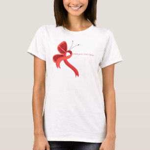 Cinta de sensibilización roja mariposa camiseta