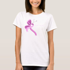 Cinta De Sensibilización Rosa Mariposa Camiseta