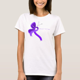 Cinta de sensibilización violeta mariposa camiseta