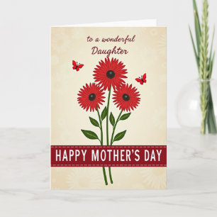 Cinta de tarjeta del día de las madres carmesí