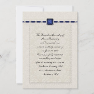Cinta de zafiro y Boda postal de encaje