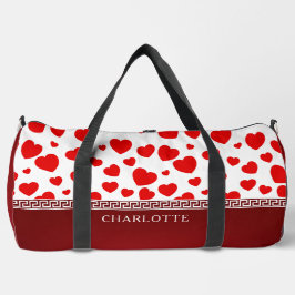 Cinta del corazón rojo Nombre personalizado Bolsa 
