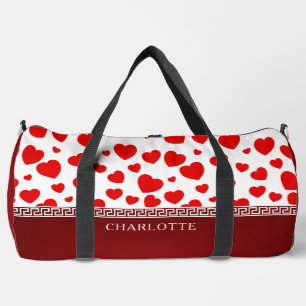 Cinta del corazón rojo Nombre personalizado Bolsa