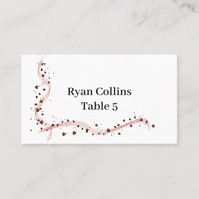 Cinta dibujada a mano y tarjetas de flores (Anverso)