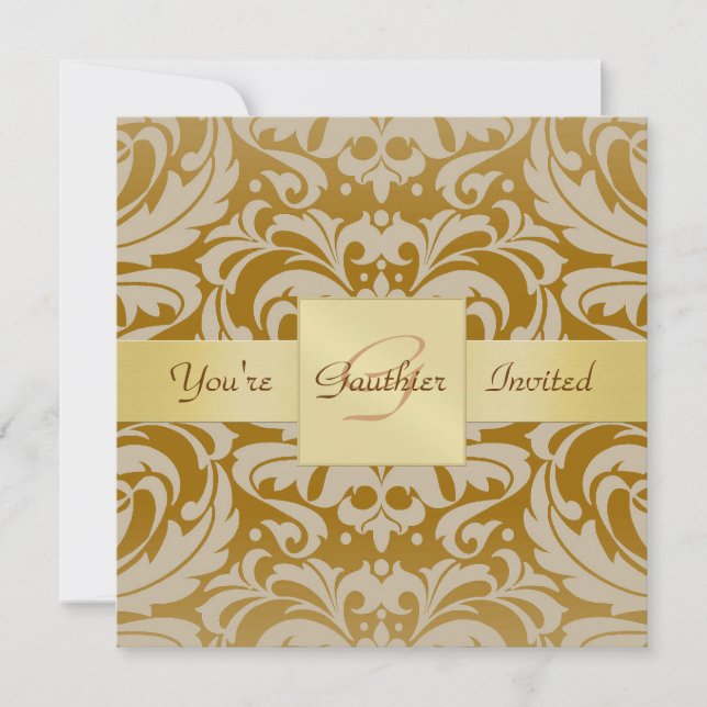 Cinta dorada del Damasco dorado invitación a todas (Anverso)