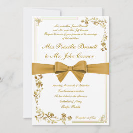 Cinta dorada invitación a la boda