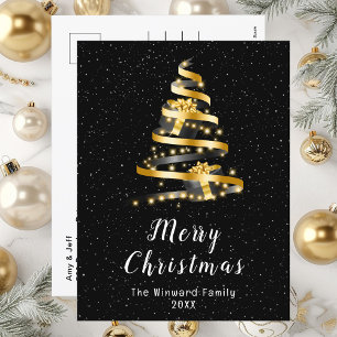 Cinta dorada y negra Regalo Feliz Navidad