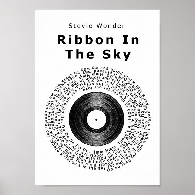 Cinta En La Impresión De Letras De La Canción Sky  (Frente)