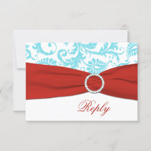 CINTA IMPRESA Aqua, Tarjeta de respuesta Damask Bl