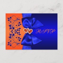 CINTA IMPRESA Azul, Floral Naranja Boda RSVP
