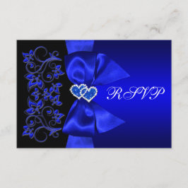 CINTA IMPRESA Azul, Floral Negro Boda RSVP
