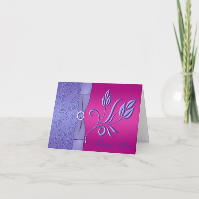Cinta Impresa Fuchsia, Tarjeta de Agradecimiento M (Anverso)