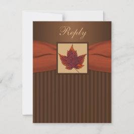 CINTA IMPRESA Hojas de Otoño a Rayas RSVP de Boda