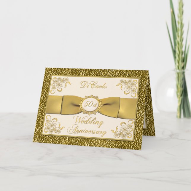 CINTA IMPRESA Invitación Floral 50 Aniversario (Anverso)