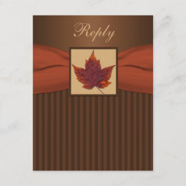 CINTA IMPRESA Rayas de Hoja de Otoño RSVP de Boda