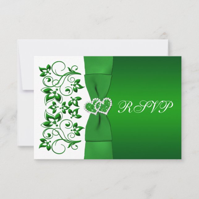 CINTA IMPRESA Tarjeta de Réplica Floral Verde Blan (Anverso)