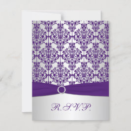 CINTA IMPRESA Tarjeta de respuesta de damasco púrp