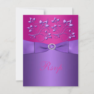 CINTA IMPRESA Tarjeta de respuesta floral fucsia m