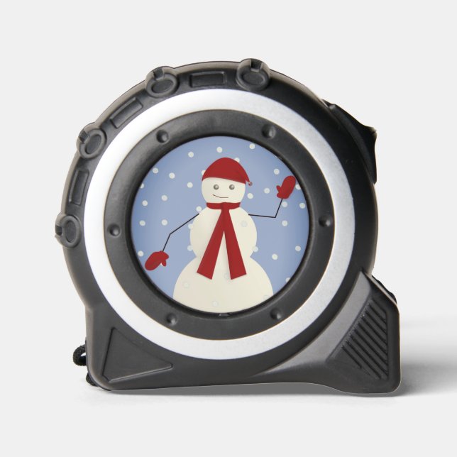 Cinta Métrica Agitando a Snowman en rojo (Anverso)