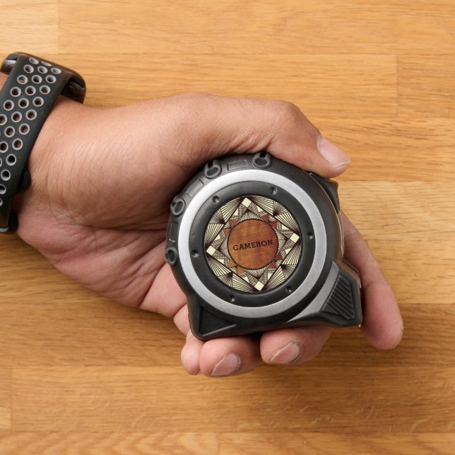 Cinta Métrica Añadir su nombre Wood Elegant Personalizado Mascul (Hogar)