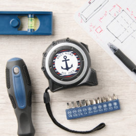 Cinta Métrica Anclaje Nautical de franjas azules de la Marina Ro