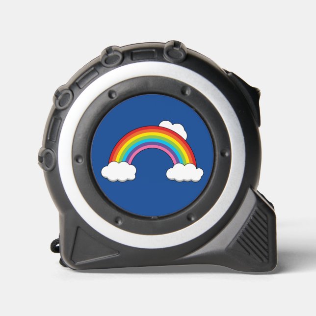 Cinta Métrica Arcoiris con nubes blancas (Anverso)