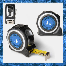 Cinta Métrica Azul desangrado con las iniciales