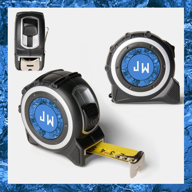 Cinta Métrica Azul desangrado con las iniciales (Subido por el creador)