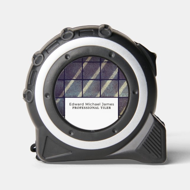 Cinta Métrica Baldosas de concreto, piso, instalador de mosaico (Anverso)