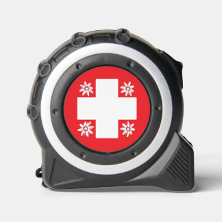 Cinta Métrica Bandera y edelweiss de Suiza