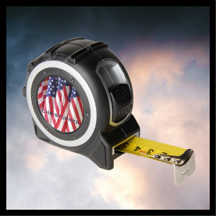 Cinta Métrica Banderas Americanas, Patriótico, Regalo con Nombre