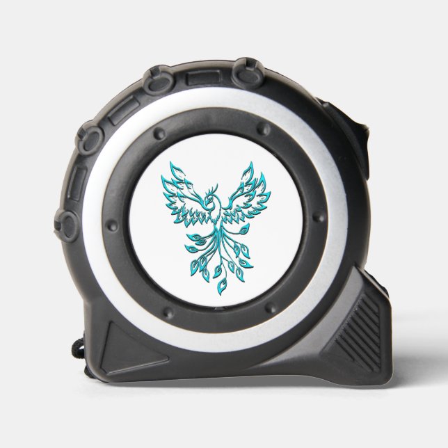 Cinta Métrica Blue Phoenix Rising en Blanco (Anverso)