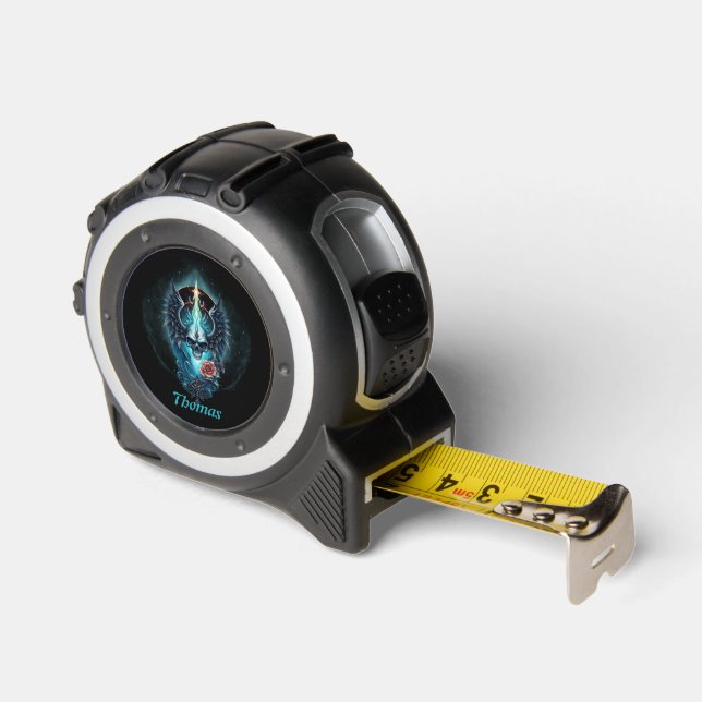 Cinta Métrica Calavera impresionante y realista, (Ángulo)