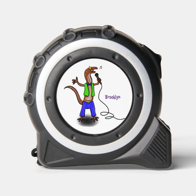 Cinta Métrica Canto gracioso de lagarto con personalizado de mic (Anverso)