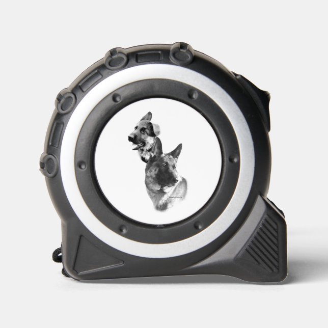 Cinta Métrica Carbón de pastor alemán 2 - botón (Anverso)