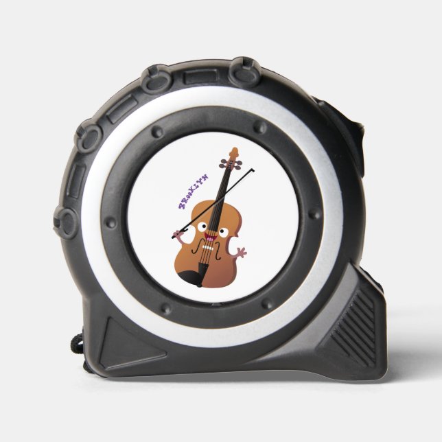 Cinta Métrica Caricatura musical divertida en violín (Anverso)