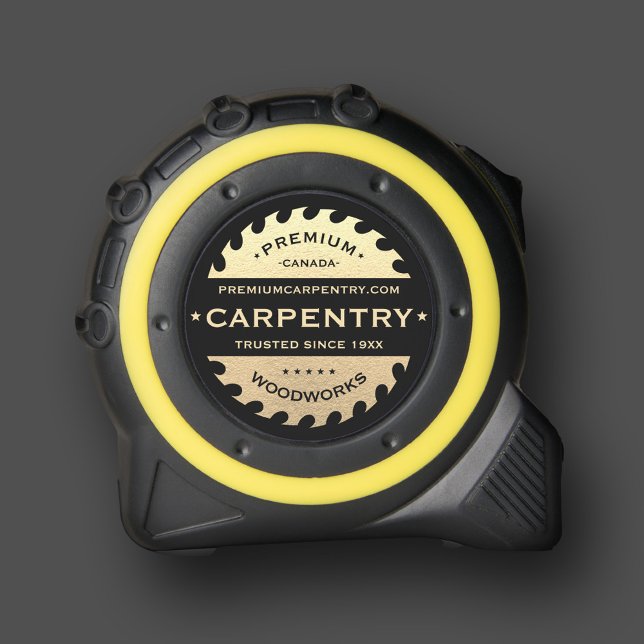 Cinta Métrica Carpintería de carpintería de carpintería de color (Carpenter Woodwork Carpentry Black Gold Modern Tape Measure
)